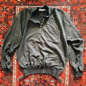 vintage diversity sport henley sweatshirt in black, size s/m